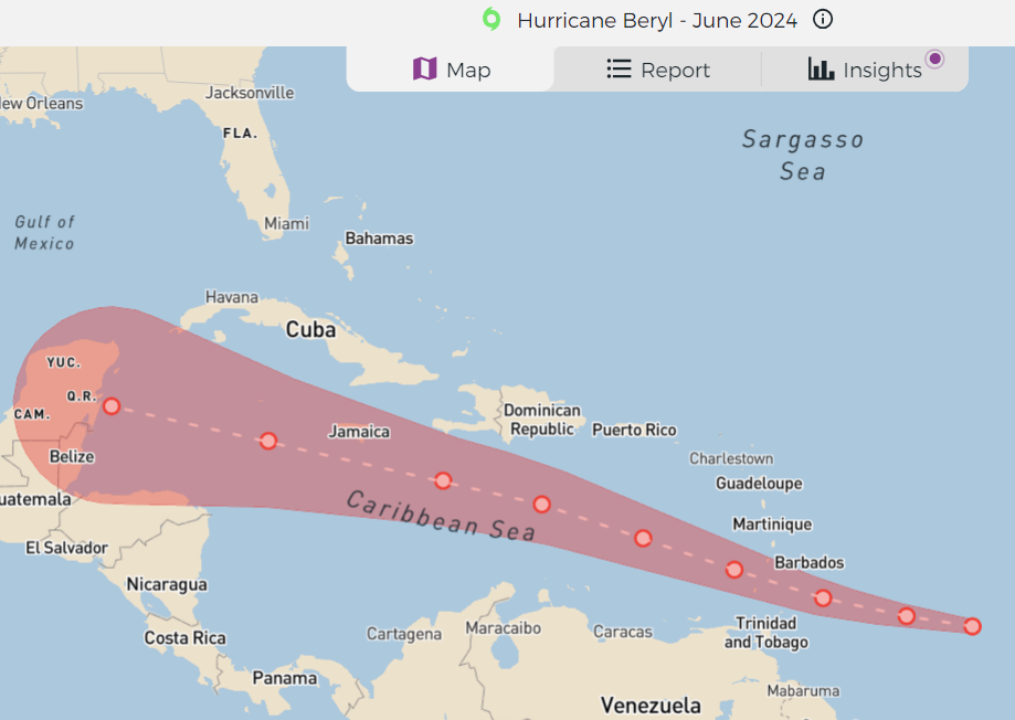 MIS Pre-Event Layer for Hurricane Beryl